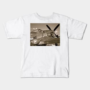 Stang Evil Vintage Mustage Fighter Plane Kids T-Shirt